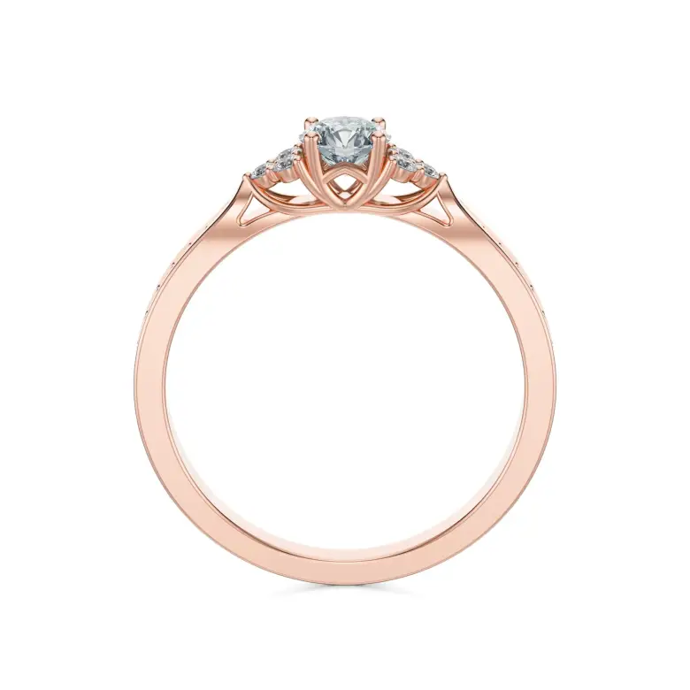 Pierścionek z różowego złota z diamentami AJPZ_084